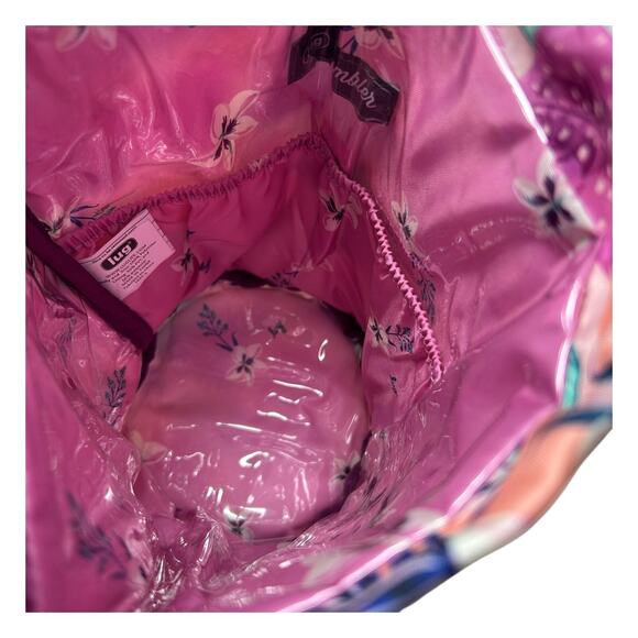 Lug Tumbler Bag Azalea Pink Floral Travel Toiletry Artist Supply Wipe Clean New - Picture 9 of 14